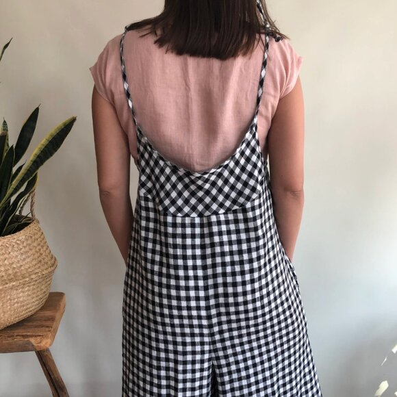 NWOT Linen Overalls - Size S, Gingham - Picture 2 of 11